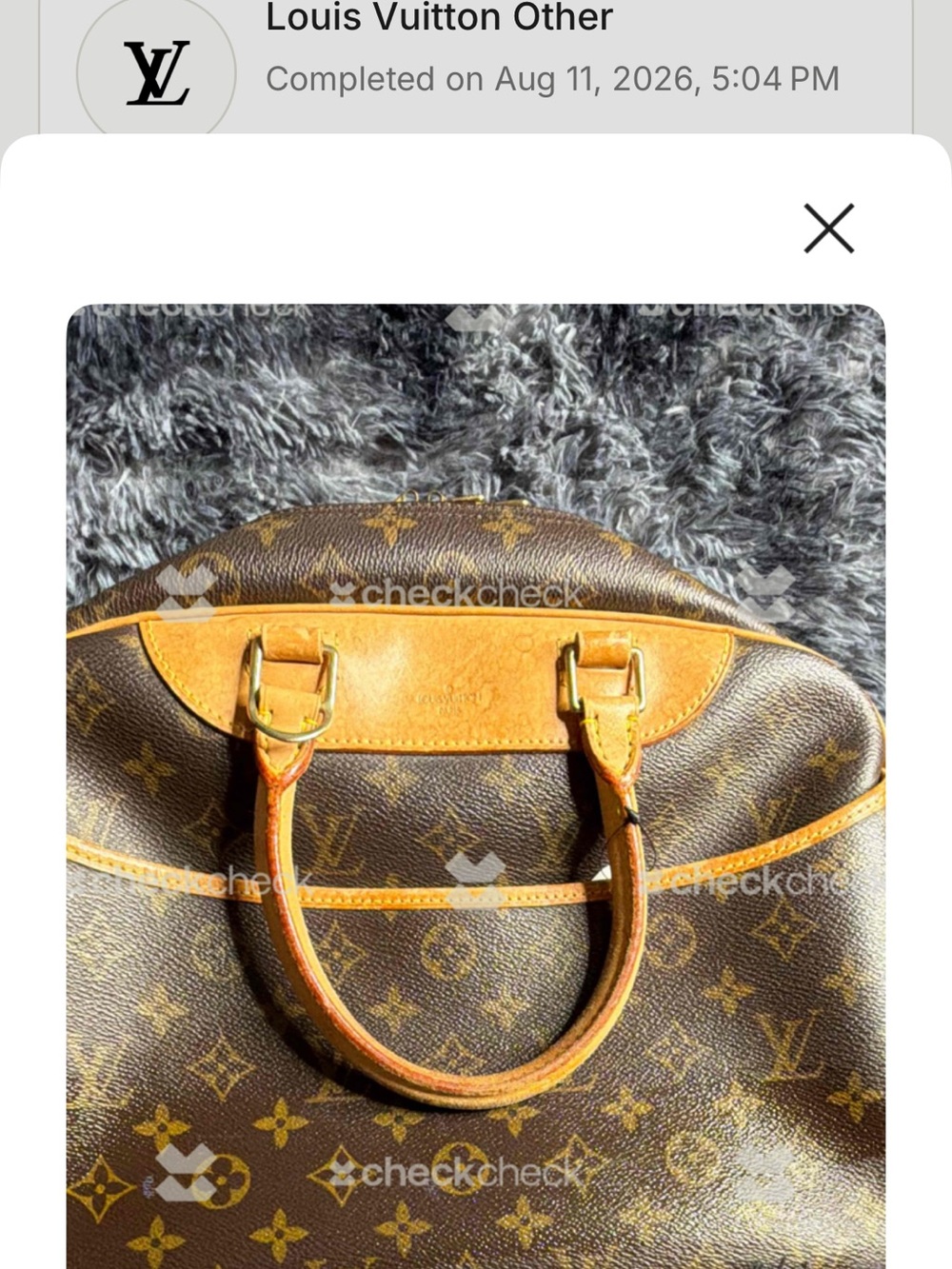 Louis Vuitton Monogram Canvas Satchel in Brown with Tan Trim